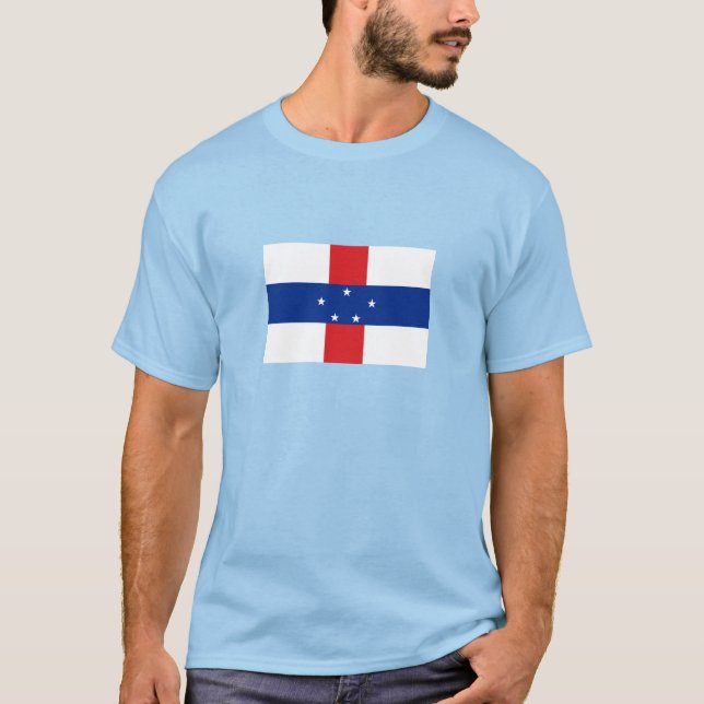 Camiseta Bandeira das Antilhas Neerlandesas (Frente)