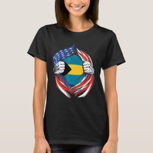 Camiseta Bandeira das Bahamas Americano Orgulhoso Da Minha 