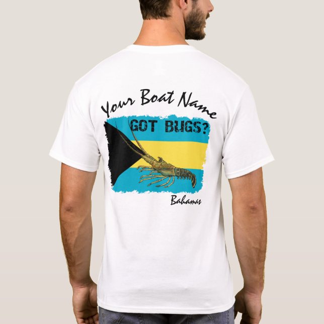Camiseta Bandeira das Bahamas com design de lavagante (Verso)