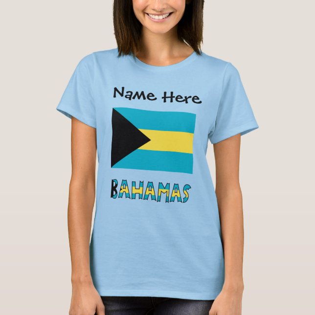 Camiseta Bandeira das Bahamas Personalizada (Frente)