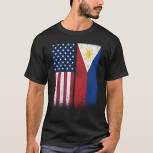 Camiseta Bandeira das Filipinas Bandeiras dos EUA e das Fil