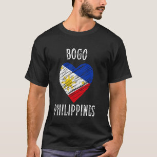 Camiseta Bandeira das Filipinas Coração Cidade Bogo