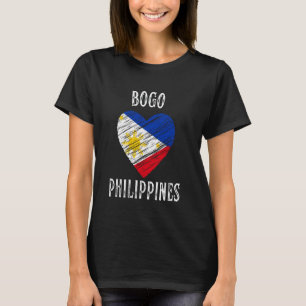 Camiseta Bandeira das Filipinas Coração Cidade Bogo