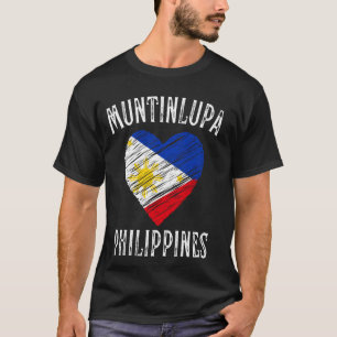 Camiseta Bandeira das Filipinas Coração Cidade Muntinlupa