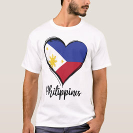 Camiseta Bandeira das Filipinas Coração Pinoy Filipino