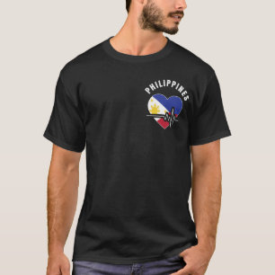 Camiseta Bandeira das Filipinas Coração Pinoy Filipino Home