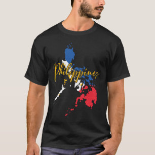 Camiseta Bandeira das Filipinas e Mapa Pinoy Filipino Filip
