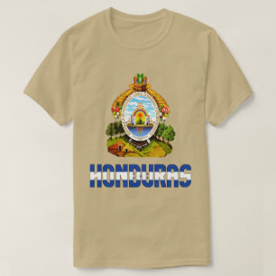 Camiseta Bandeira das Honduras e Casaco de Armas Patriótica