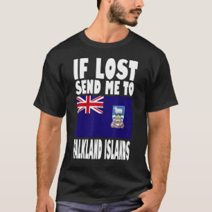 Camiseta Bandeira das Ilhas Falkland Design Se perder envie