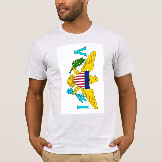 Camiseta Bandeira das Ilhas Virgens dos EUA (Frente)