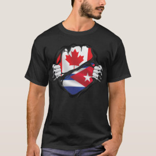 Camiseta Bandeira das Raízes Cubanas Canadenses