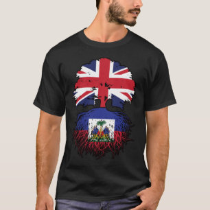 Camiseta Bandeira das Raízes da Árvore Britânica do Haiti