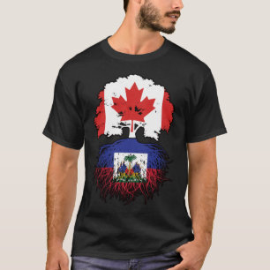 Camiseta Bandeira das Raízes da Árvore do Haiti no Canadá