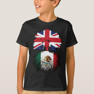 Camiseta Bandeira das Raízes da Árvore no Reino Unido mexic