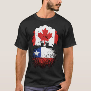 Camiseta Bandeira das Raízes das Árvores do Canadá chileno