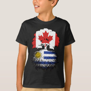 Camiseta Bandeira das Raízes das Árvores do Canadá Uruguai 