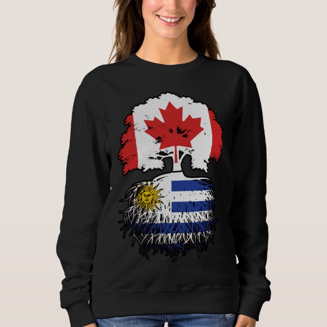 Camiseta Bandeira das Raízes das Árvores do Canadá Uruguai  (Frente)