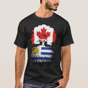 Camiseta Bandeira das Raízes das Árvores do Canadá Uruguai