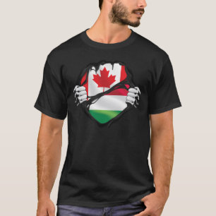 Camiseta Bandeira das Raízes das Mãos Canadianas Húngaras