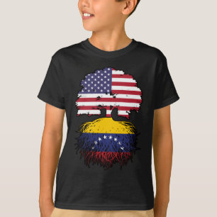 Camiseta Bandeira das Raízes de Árvore Venezuela americana