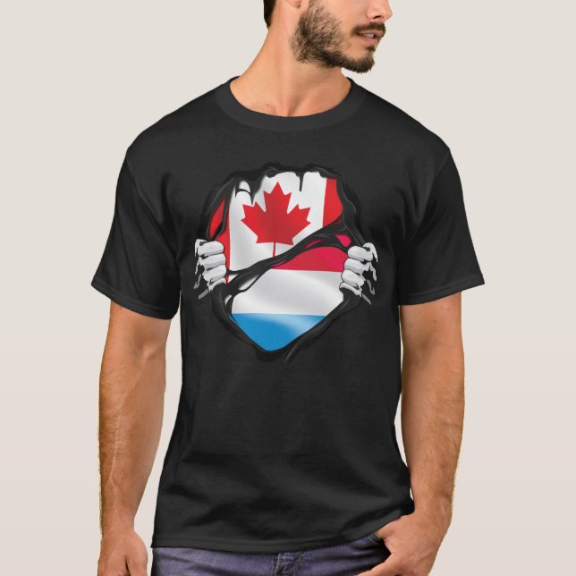 Camiseta Bandeira das Raízes de Luxemburgo (Frente)