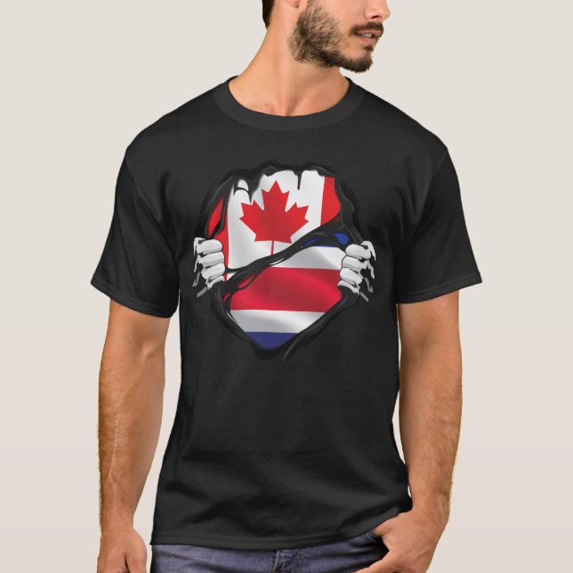 Camiseta Bandeira das Raízes na Costa Rica do Canadá (Frente)
