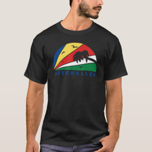 Camiseta Bandeira das Seicheles Vintage Beach Sunset Africa