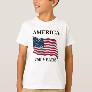 Camiseta Bandeira de 250 Anos da América para Crianças