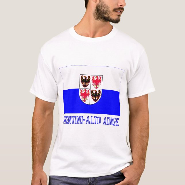 Camiseta Bandeira de Adige do Trentino-Alto com nome (Frente)