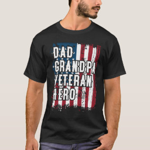 Camiseta Bandeira de Amercian do herói do veterano do vovô