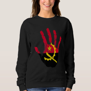 Camiseta Bandeira de Angola Mão Luanda Angolano Orgulhoso