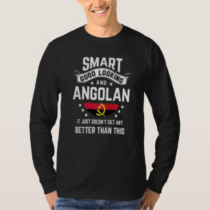 Camiseta Bandeira de Angola Orgulho Nativo Angola Raízes A
