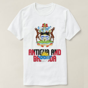 Camiseta Bandeira de Antígua e Barbuda e Casaco de Armas