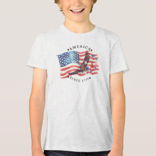 Camiseta Bandeira de aquarela da América desde 1776/Águia/E