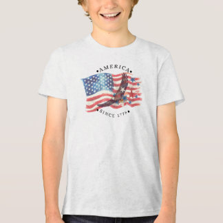 Camiseta Bandeira de aquarela da América desde 1776/Águia/E