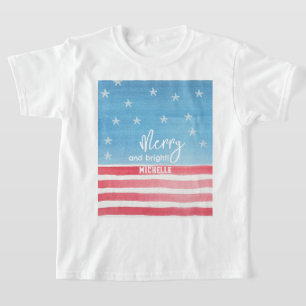 Camiseta Bandeira de Aquarela Moderna Patriótica