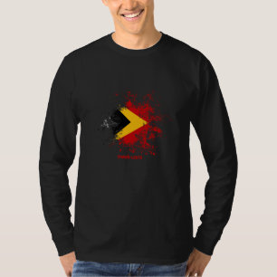 Camiseta Bandeira de Aquarela Timorense, Vintage - Bandeira
