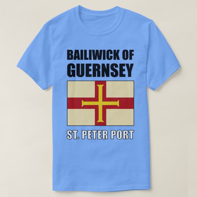 Camiseta Bandeira de Bailiado de Guernsey (Frente do Design)