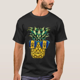 Camiseta Bandeira de Barbados Abacaxi Raízes Bajan Orgulho