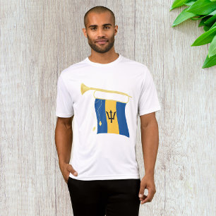 Camiseta Bandeira de Barbados com Caribe Patriótico da Flor