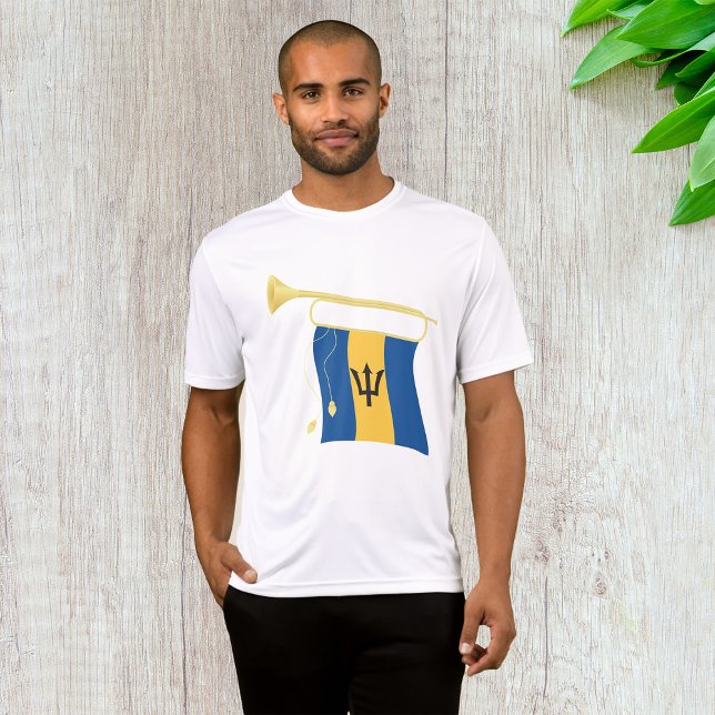Camiseta Bandeira de Barbados com Caribe Patriótico da Flor (Criador carregado)