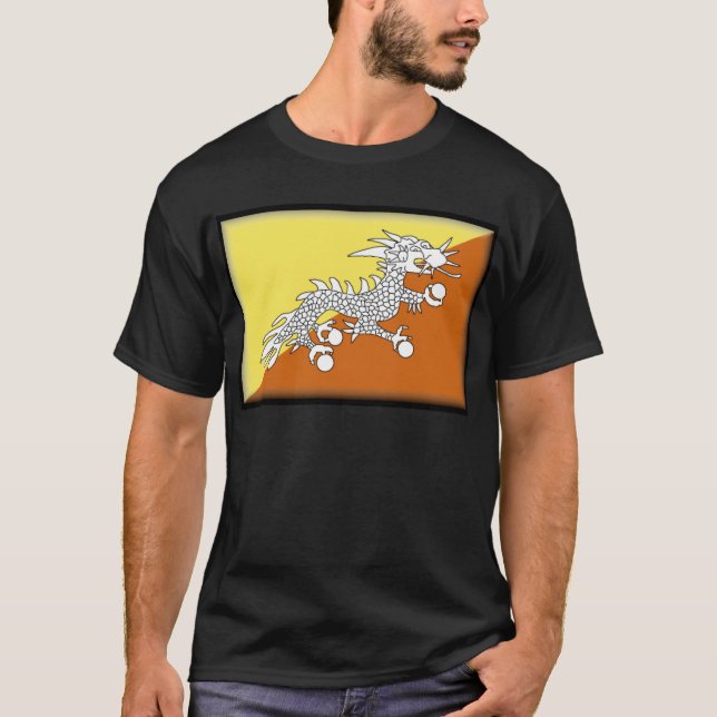 Camiseta Bandeira de Bhutan (Frente)