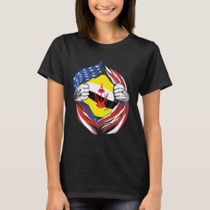 Camiseta Bandeira de Brunei Darussalam Americano Orgulhoso