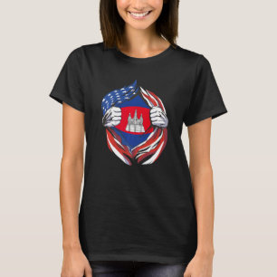 Camiseta Bandeira de Cabo Verde - Orgulho Americano do Meu 