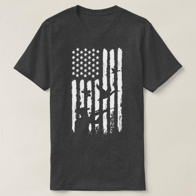 Camiseta Bandeira de caça americana desapontada (Frente do Design)