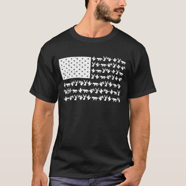 Camiseta Bandeira De Caça Para Caçadores Que Adoram Armar (Frente)