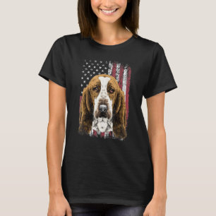 Camiseta Bandeira de Cachorro do Basset Americano Patriótic