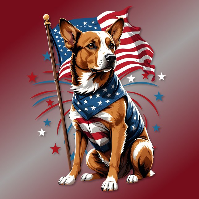 Camiseta Bandeira de Cachorro em 4 de julho (Criador carregado)