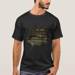 Camiseta Bandeira de Camuflagem para Pesca de Crappie Camuf