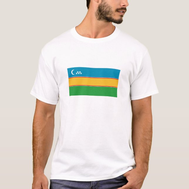 Camiseta Bandeira de Caracalpaquistão (Frente)